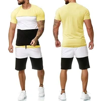 new oversized man casual sportswear mens sets tracksuit short sleeve t shirt shorts outfits set new 3d printing suit for men