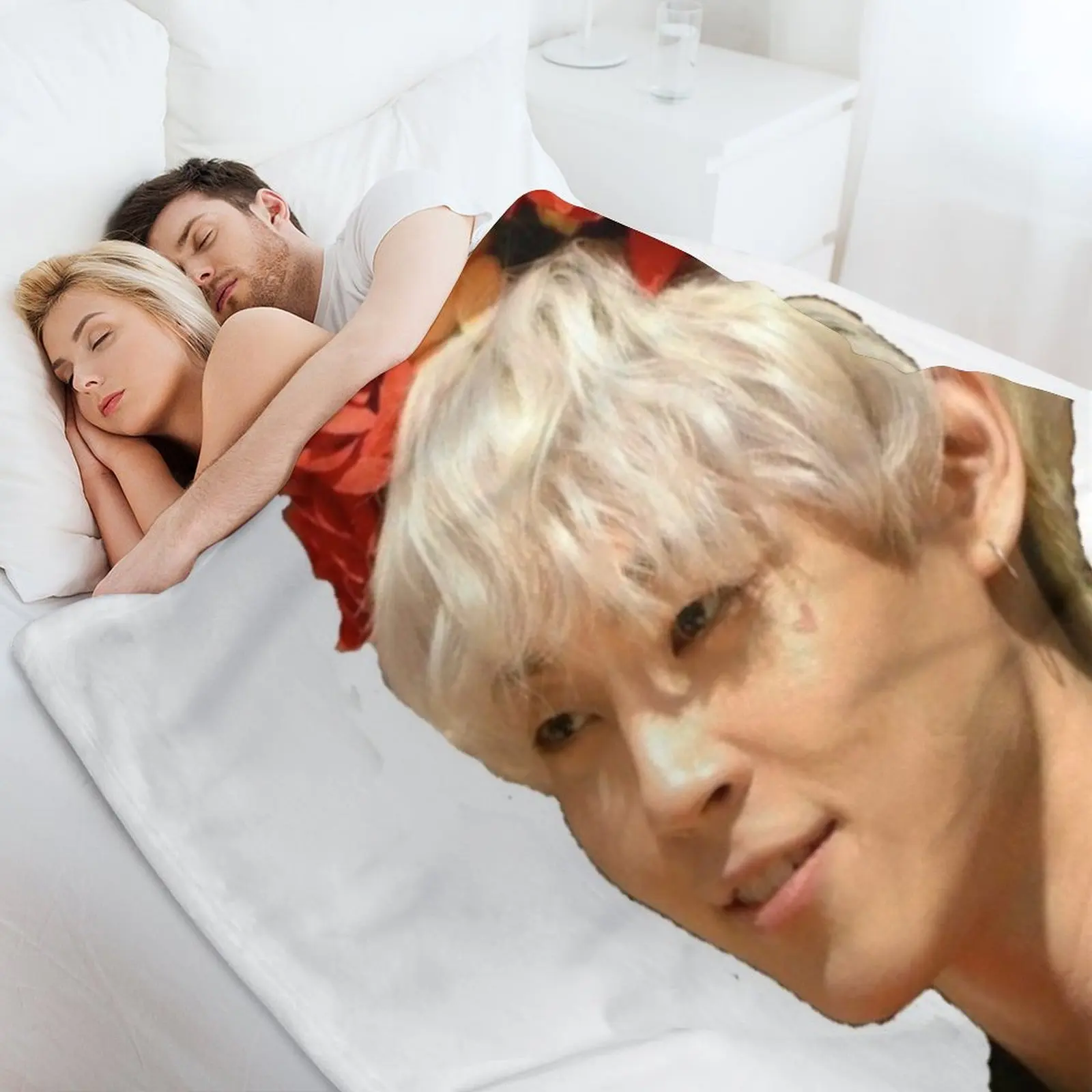 Ким Вусонг милое лицо Sammy The Rose группа KPOP пледы для младенцев движущиеся спальные