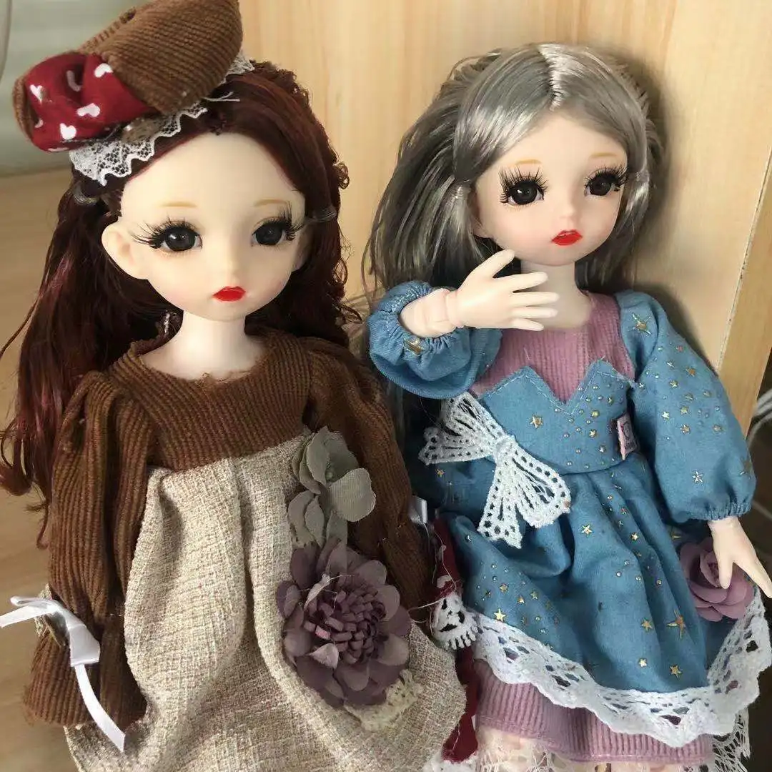 

30Cm 12inch BJD Doll Princess Dress Set Movable Joint Makeup Cute Girl Cute Face Doll with Fashionable Clothes DIY Toy Gift