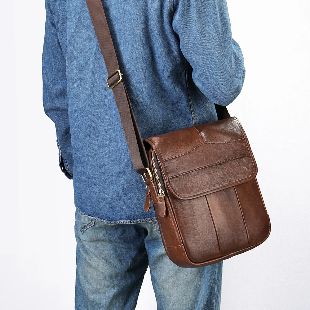 New Men's Genuine Leather Bag Crossbody Bags for Men Messenger Bag Men Leather fashion Men's Shoulder Bags Male Handbags 1121