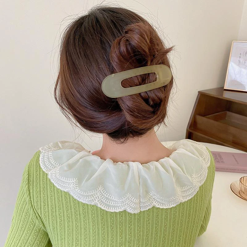 

Женская заколка-краб для хвоста, элегантная однотонная заколка-пряжка для волос