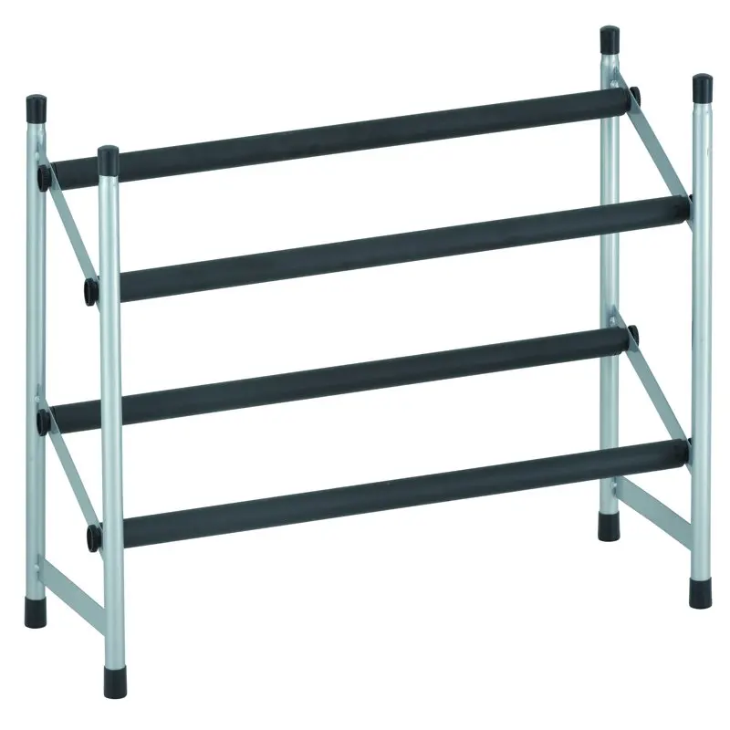 

2-Tier Storage Organizer, Silver Metal and Black Rod, 10 Pairs