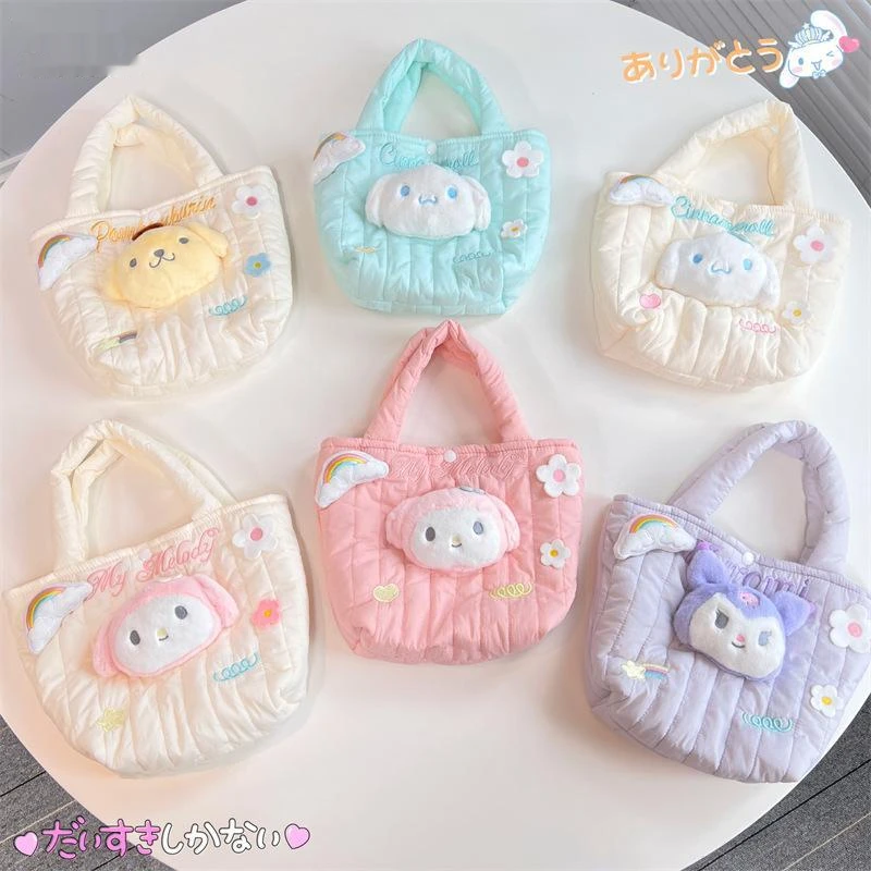 

Новая Милая Sanrio Kuromi Melody Cinnamoroll Сумочка куклы мультяшная забавная Сумка-тоут женская ручная сумка подарок для девочки на день рождения