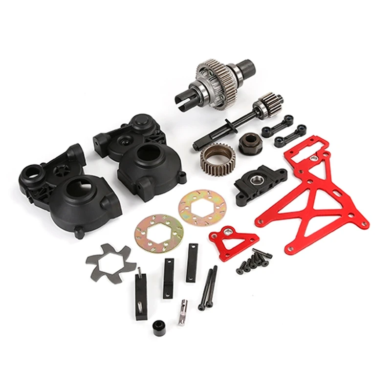 

HOT-Differential Transmission Gear Box Complete & Brake Disc /Pad Kit For 1/5 HPI Rofun Rovan KM BAJA 5B 5T 5SC