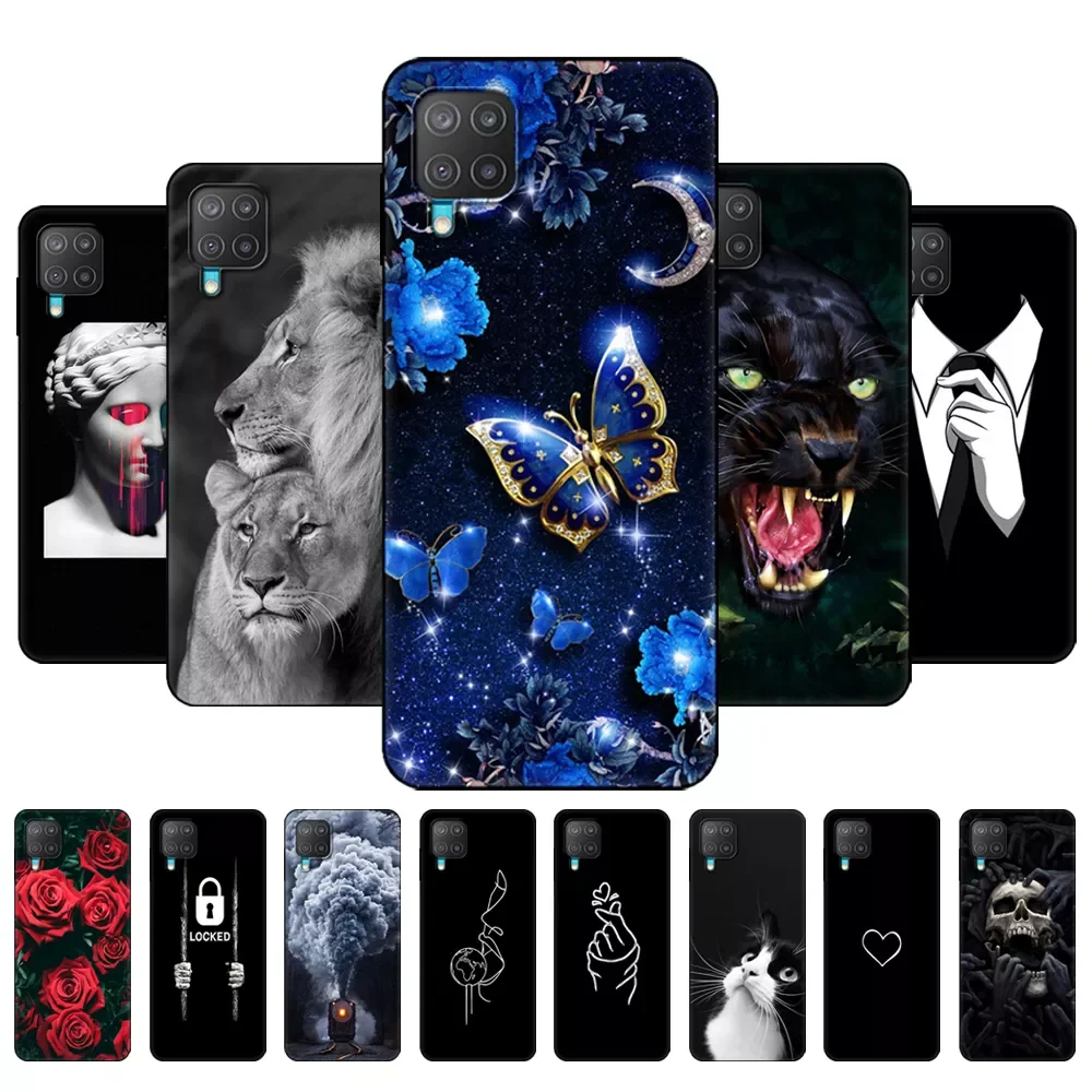 

For Samsung M12 Case Phone Back Cover For Samsung Galaxy M12 GalaxyM12 M 12 m127 Soft Case Silicon Bumper 6.5inch black tpu case