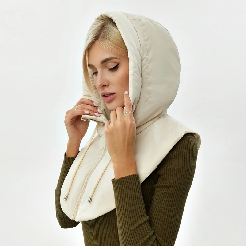 

Wishyear 2023 Zip Up Cropped Jacket Irregular Bubble Coat Hooded Fake Collar Puffer Vest Winter Clothes Women Streetwear Drop
