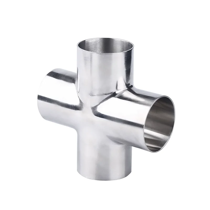 

Sanitary Stainless Steel Welding Cross Equal 4 Way Pipe Fitting Food Grade Connector Joint