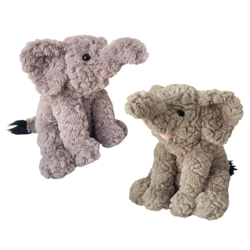 

Fluffy Elephant Plush Stuffed Mascot Cuddle Pillow Plush for Doll Emotion Appease Non-Deform Ornament Gear Store Toy 8inch