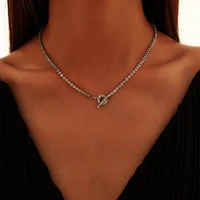 elegant luxury niche diamond ot buckle collarbone chain necklace for women korean fashion necklaces birthday party jewelry gifts