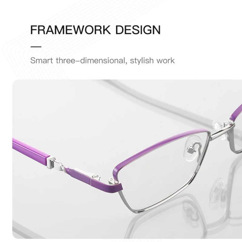 VICKY 2022 Fashion Anti Blue Light Reading Glasses Women Metal Myopia Prescription Glasses Women's Simple Optical Glasses Frame