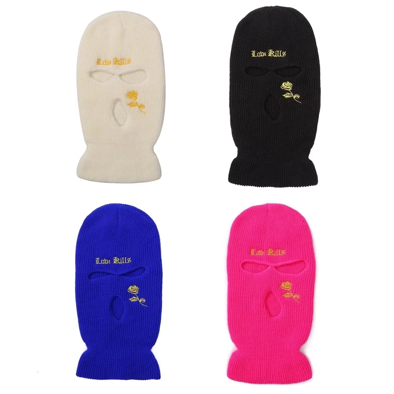 

Winter Warm Hat Three-hole Knitted Anti-terrorist Headgear Robber Hoed Cool Gift Bandit Head Mask Outdoor Thermal Warm A5KE