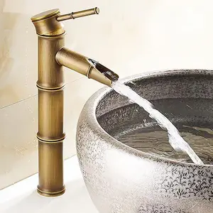 european antique bathroom faucet brass basin faucets tap tall bamboo hot cold water kitchen outdoor garden taps grifo lavabo free global shipping