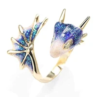 mode emaille dragon ringen punk dark trend accessories verstelbare vinger ring vrouwen verklaring jewelry gift