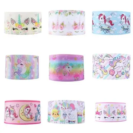 Лента Grosgrain 5 ярдов 3 дюйма с принтом единорога сделай сам бант для волос