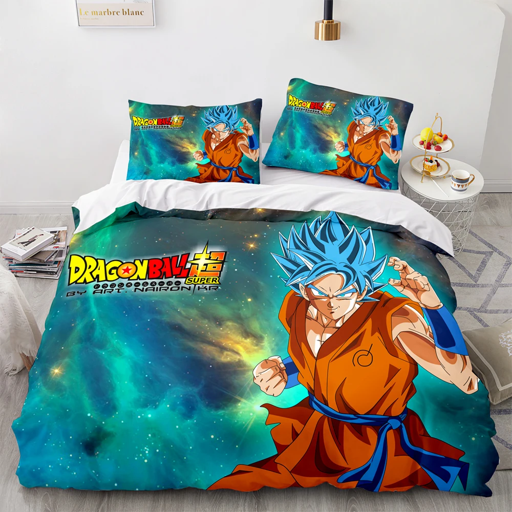 

NEW Anime Son Goku Duvet Cover US/EU/UK Full Size King Bed Comforter Quilt Cover Pillow Case 3-Piece Bedding Set Kids Boys Gifts