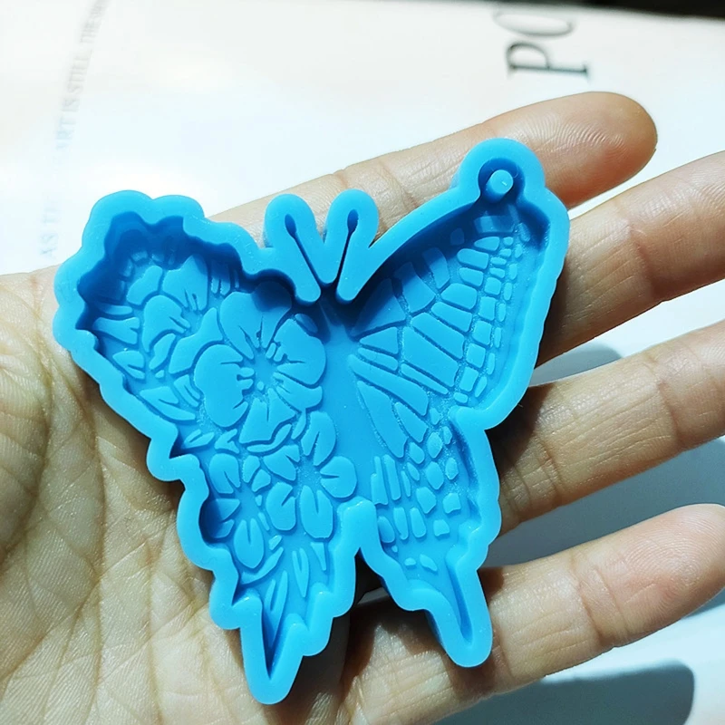 

Синяя блестящая силиконовая форма для брелока в форме бабочки для подарка на День святого Валентина