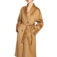 2022 woman long coat water wave cashmere double sided tweed coat womens medium and long pure color wool coat coat winter women