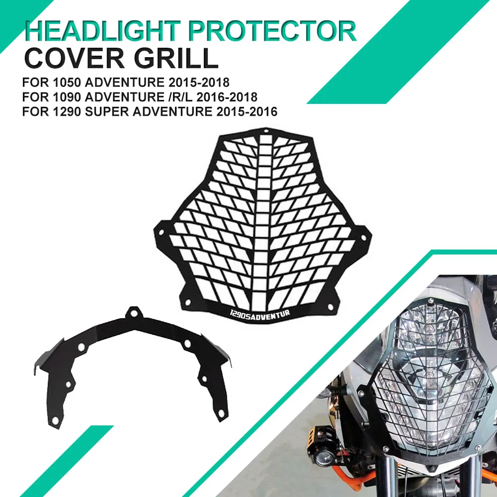 

Motorcycle Headlight Headlamp Grille Shield Guard Cover Protector For 1190 1090 1050 Adventure ADV 1290 adv Stainless steel 2018