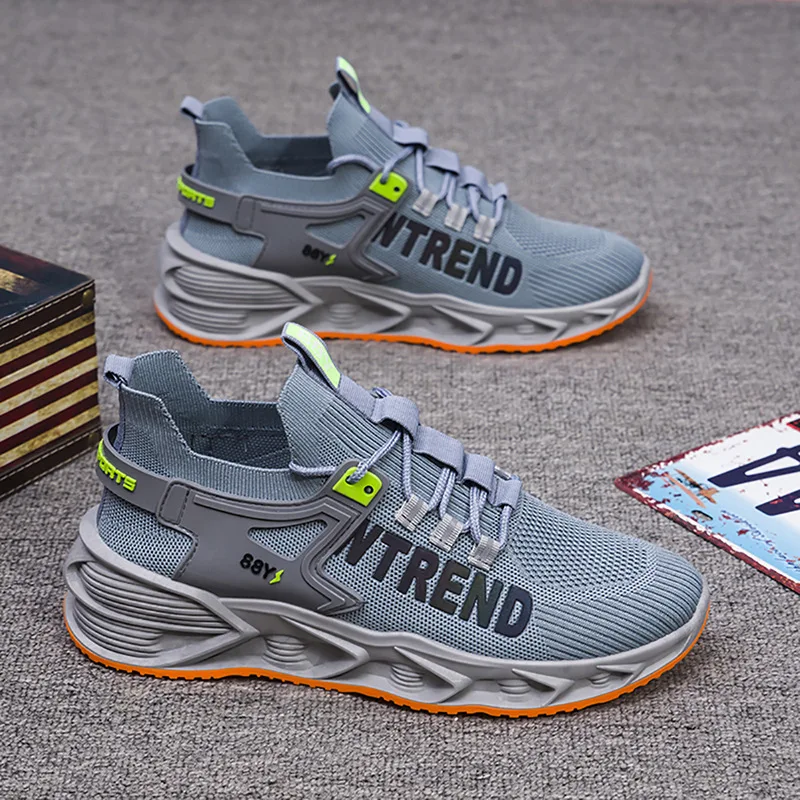 

Мужская модель, Модная белая спортивная обувь, мужские уличные удобные дышащие Черные Сетчатые трендовые кроссовки для бега