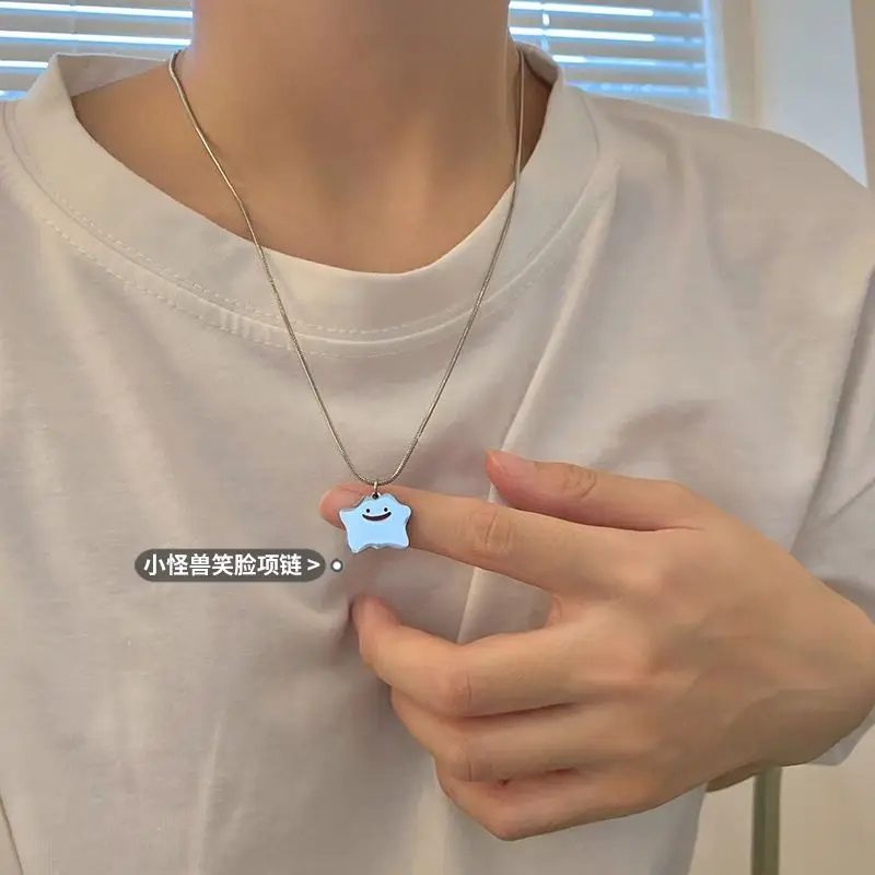 

2022 New Style Student Personality Funny Expression Necklace Girl's Advanced Sense Simple Fashion Versatile Strap Chain