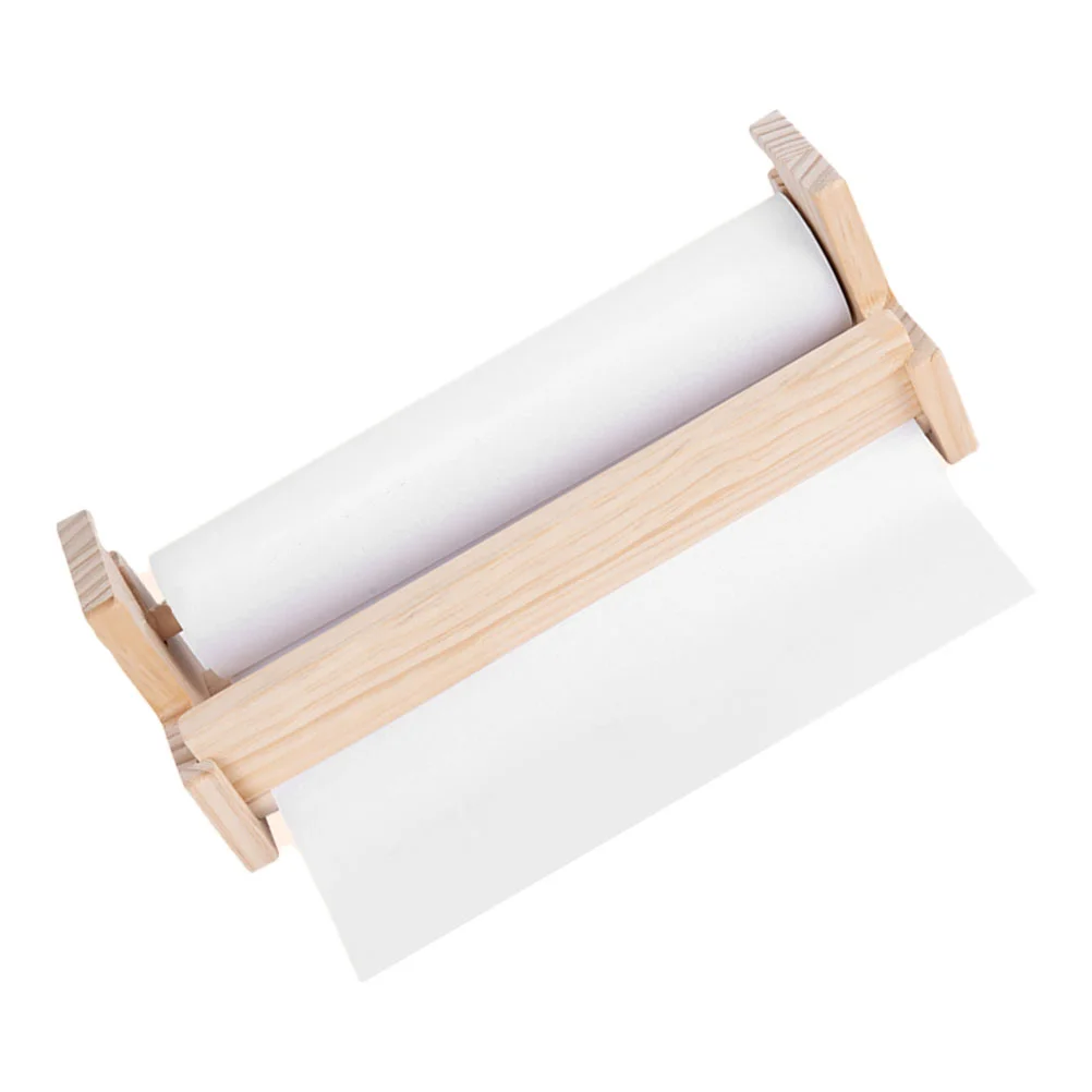 

Paper Roll Easel Tabletop Holderdispenser Painting Drawing Children Withwooden Wood Rack Kids Vinyl Craft Wrapping Butcher