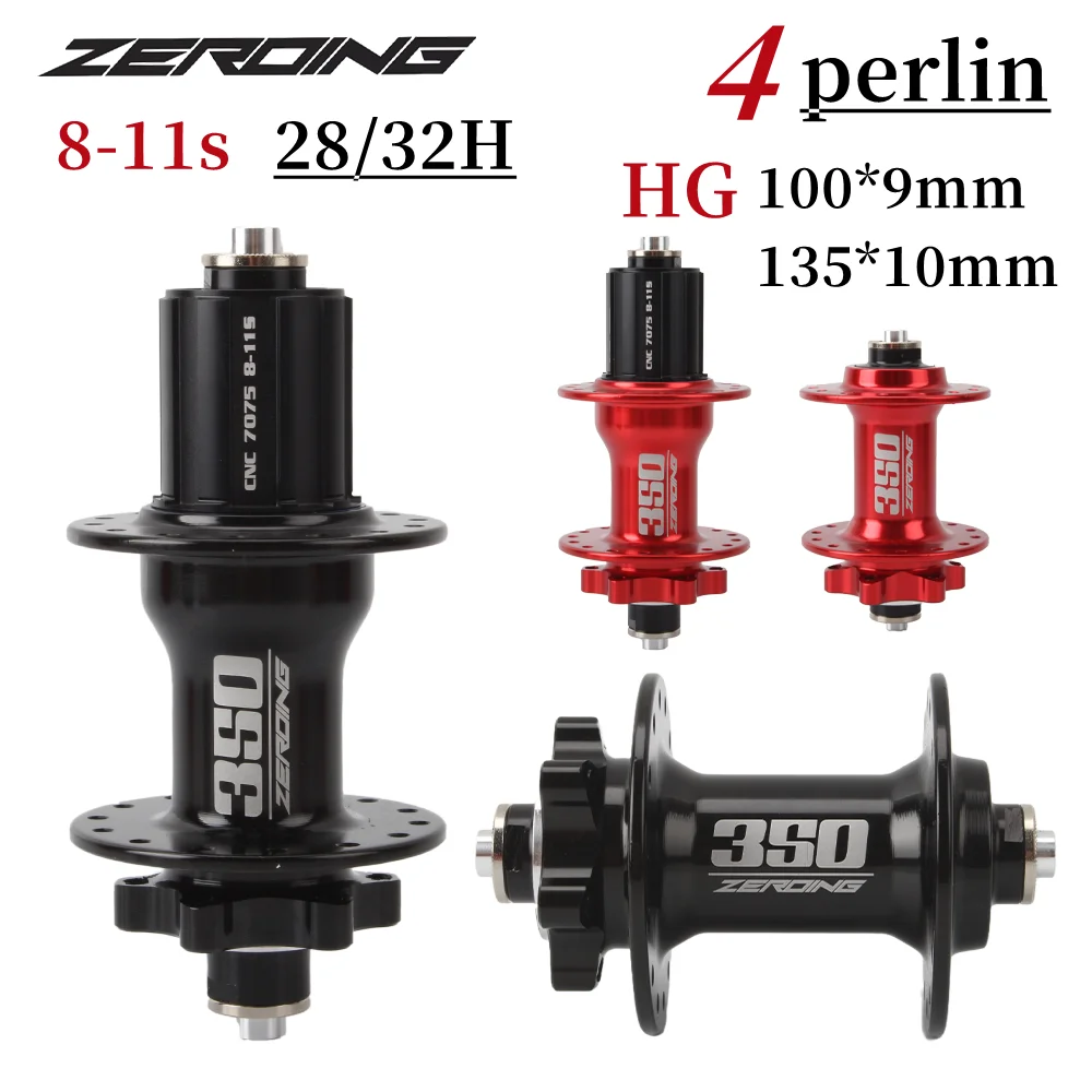 

ZEROING Bike Hubs 350 4 Bearing Disc Card Brake MTB Mountain Bike Hub Bearing Front/Rear Bicycle Hubs 28 32 Holes 8/9/10/11Speed