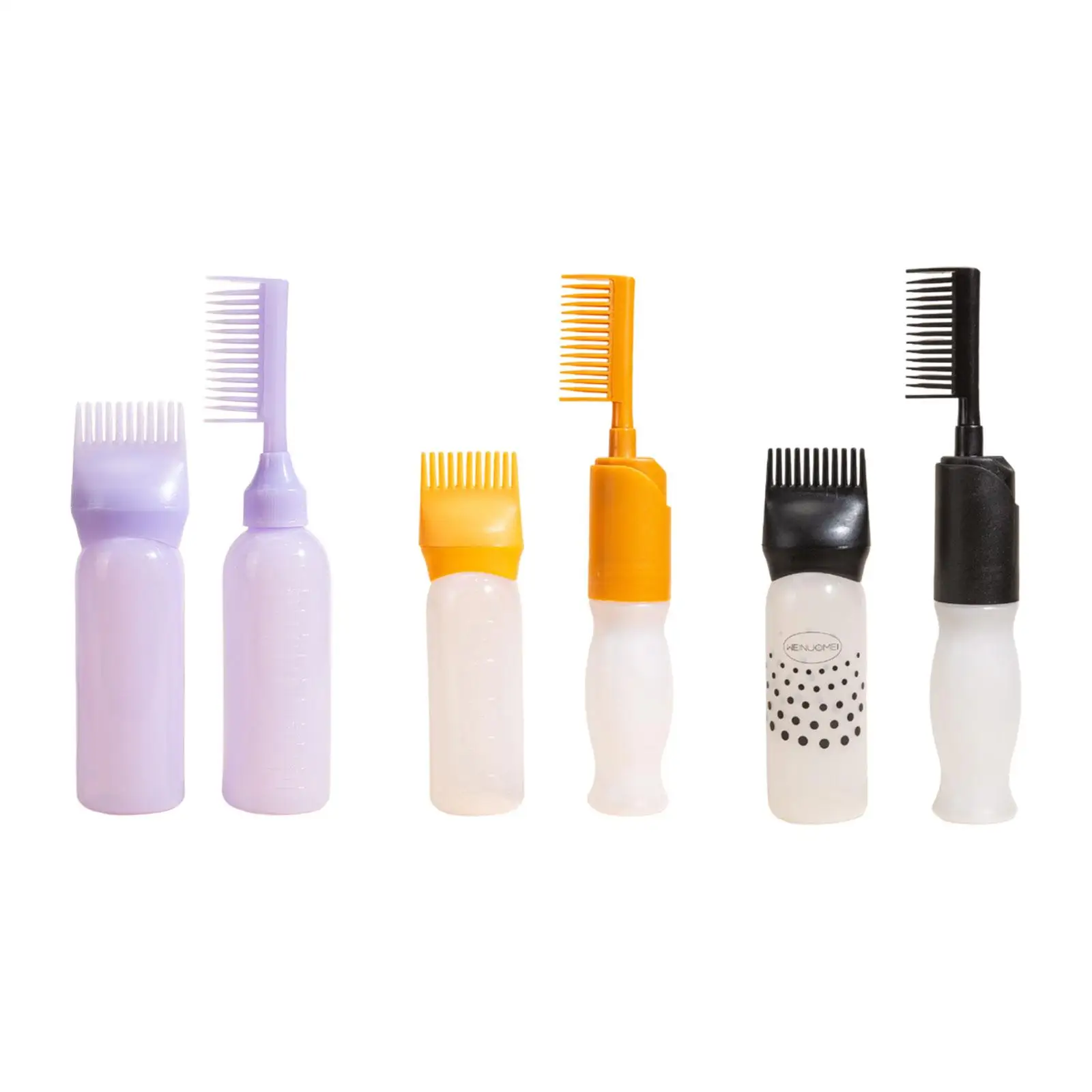 

2 Pieces Root Comb Applicator Bottle Refillable Hair Coloring Dyeing Dispensing Container Bottle Applicator Brush Lightweight
