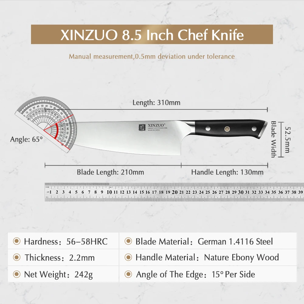 Нож шеф-повара XINZUO 8 5 дюйма Высокоуглеродистый немецкие кухонные ножи из