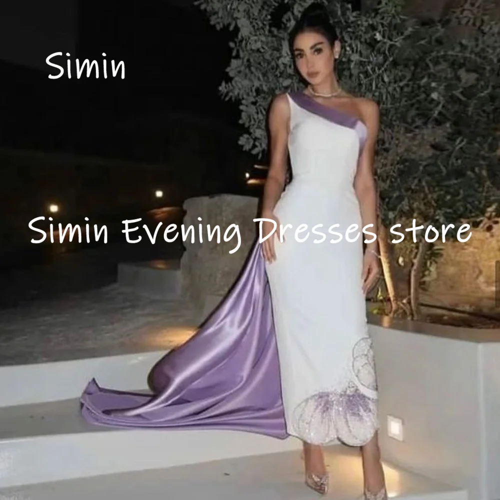 

Simin Satin Mermaid One-shoulder Sequins Populer Formal Prom Gown Ankle-length Evening Elegant Party dresses for women 2023