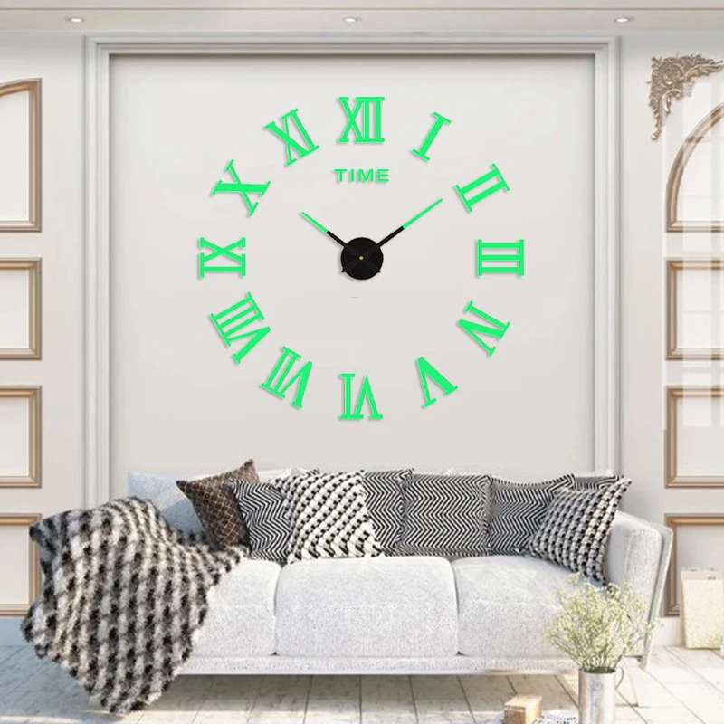 Настенные 3d-часы светящиеся цифровые украшения сделай сам с наклейками на стену