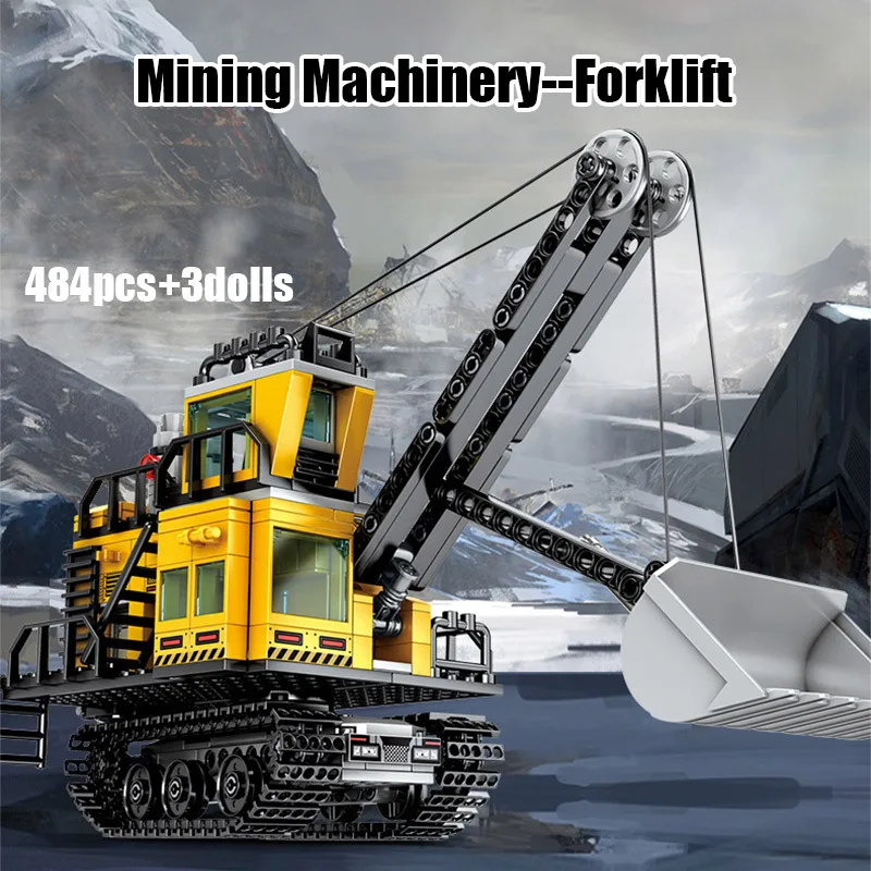 

Series Mining Machinery Forklift Children's Intelligence Assembling and Combined Building Blocks Toys