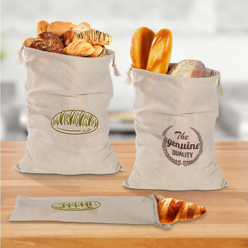 

Bread Sandwich Lunch Tote Bag Organizer Kitchen Items Fridge Storage Food Reusable Bags Picnic Basket Grocery Cotton Fabric Bag
