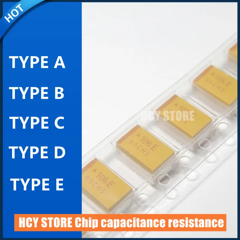 100pcs/lot TYPE A/B/C/D/E 220UF/1UF/22UF/3.3UF/330UF 2V/4V/6