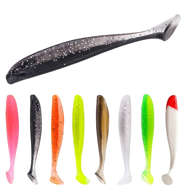 

Soft Bait Shad Worm 65mm 75mm 55mm T Tail Jigging Wobblers Fishing Lure Tackle Bass Pike Aritificial Silicone Swimbait