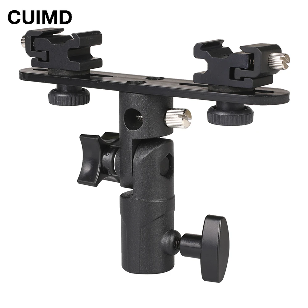 

2 Hot Shoe Mounts Camera Flash Bracket Umbrella Holder Stand For Canon Nikon Sony Speedlite Monitor Microphone Monitor Camcorder
