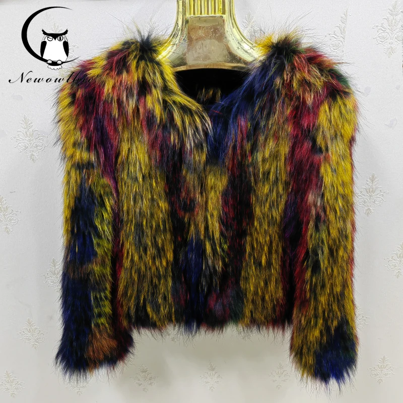 Factory Customized Women's Colorful fox weaving Natural 100% Real Fox Fur Top Fashion Knitting Process Real Fur Coat