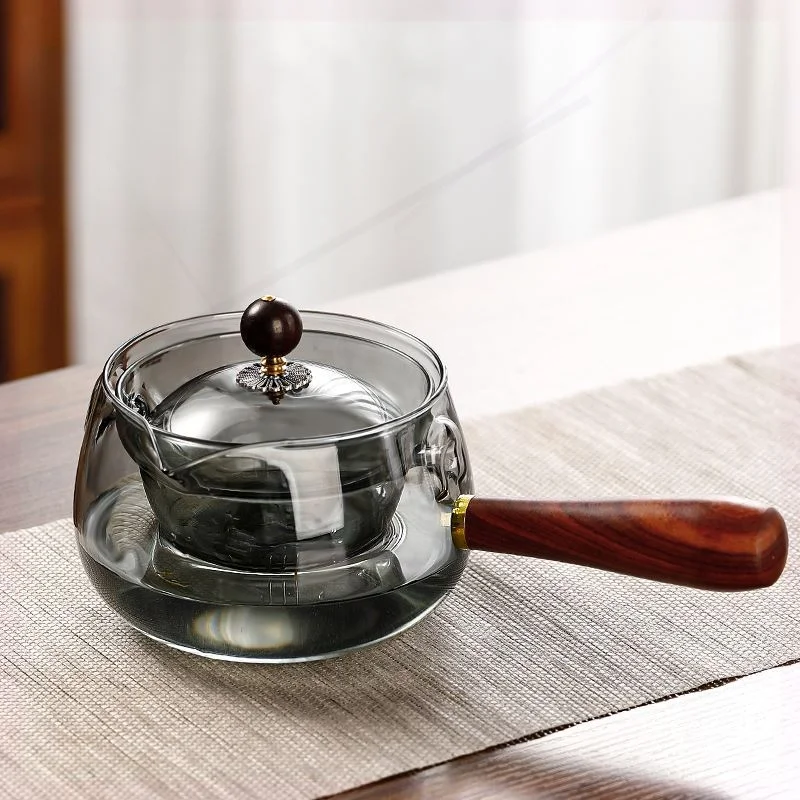 Household Glass Side Handle Teapot Heat Resistant Bubble Teapot Tea Maker And Small Teacups