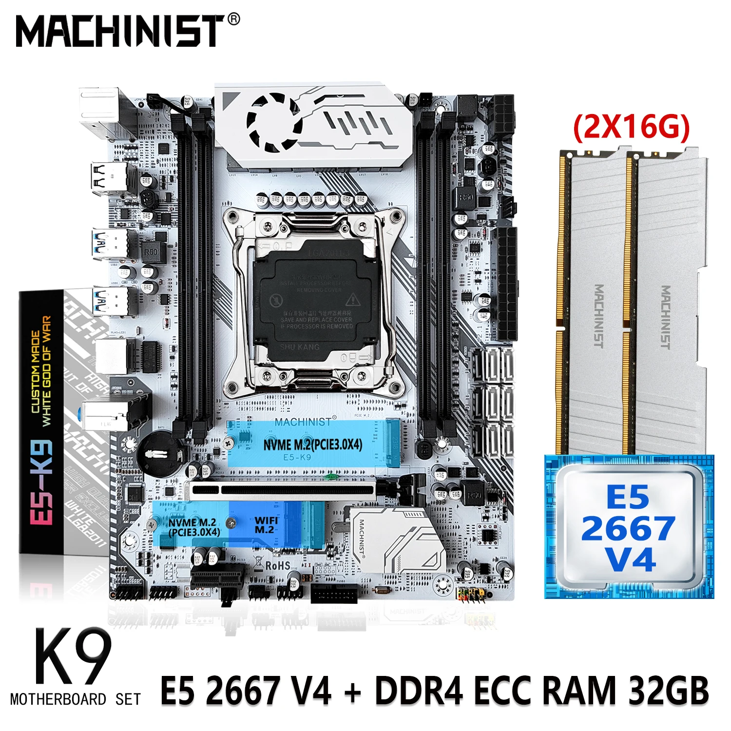 Xeon E5 2667 V4  Cpu Processor 32gb(2*16g) Ddr4 Ecc Ram Memory Ssd M.2 M-atx