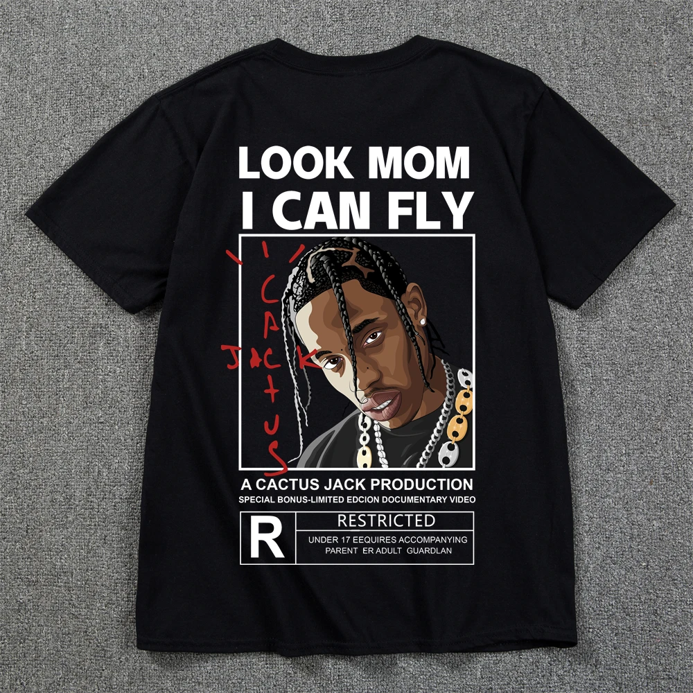 

Футболка мужская с коротким рукавом, пикантная Свободная рубашка в стиле хип-хоп, дышащий уличный топ с принтом кактуса и Джека, тренировка ...