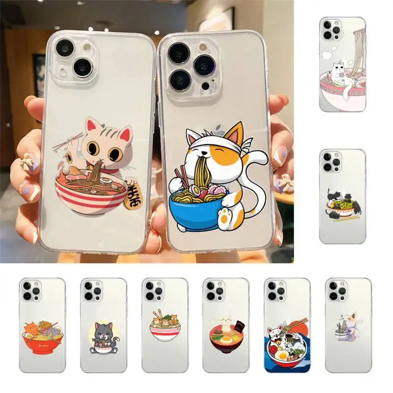 

Neko Ramen Japan Cat Phone Case For Iphone 7 8 Plus X Xr Xs 11 12 13 Se2020 Mini 14 Promax Case