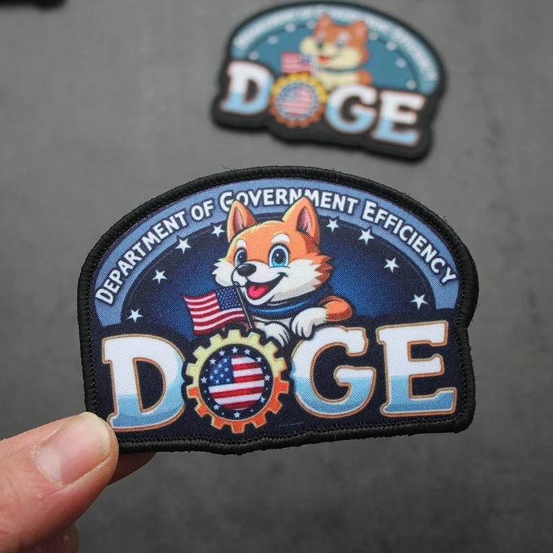DOGE ПВХ нашивка резиновый принт тактический значок флаг США милая повязка с