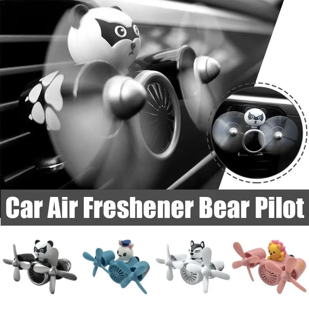 

Car Air Freshener Bear Auto Accessories Interior Perfume Diffuser Rotating Design Outlet Propeller Fragrance Magnetic I8F4
