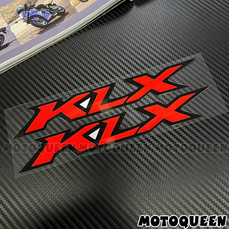Фото Наклейки-декали для мотоциклов KLX 110, 125, 140, 250, 650, KLX650, KLX125, KLX140, KLX250: светоотражающие логотипы и наклейки на обтекатель и кузов №5