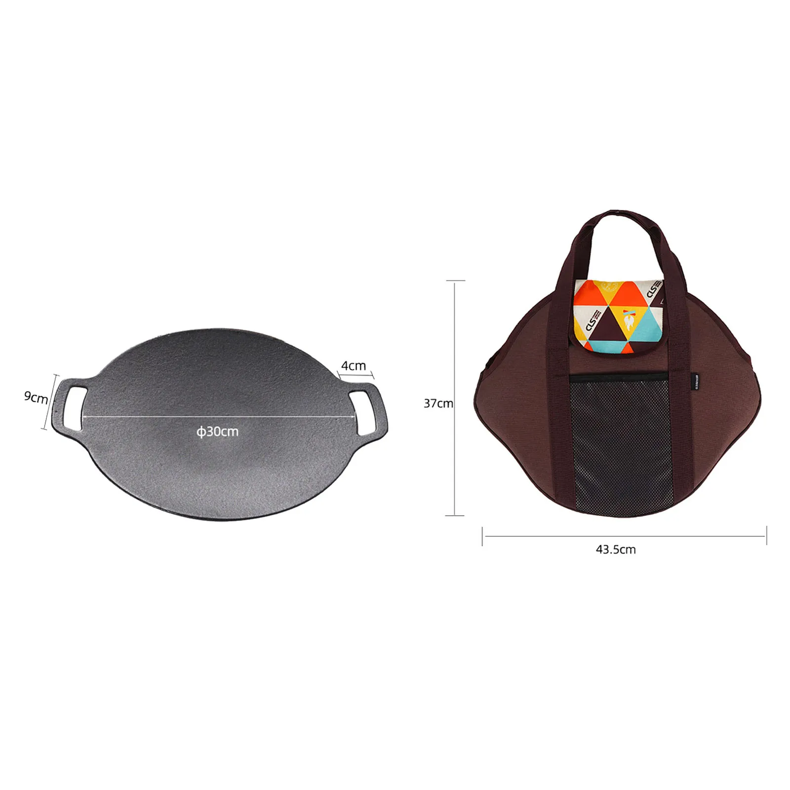 12" Grill Pan Non-Stick Griddle Wok Plate for BBQ Accessories Stovetop