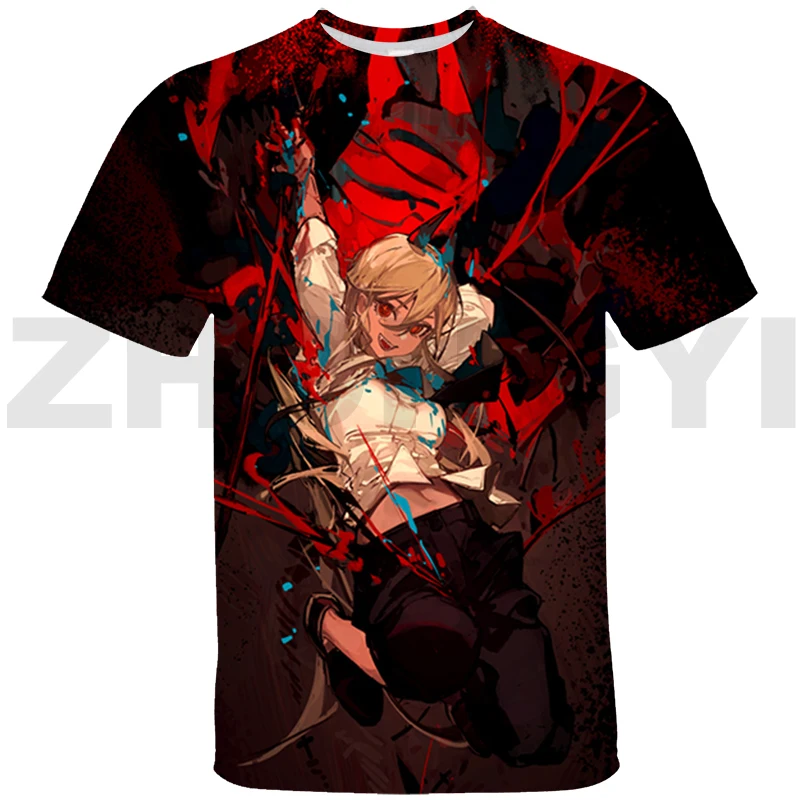 

Футболка мужская デンジ ジ 3D в японском стиле Харадзюку, одежда Аниме для подростков и девушек, повседневные короткие футболки, топы, футболка...