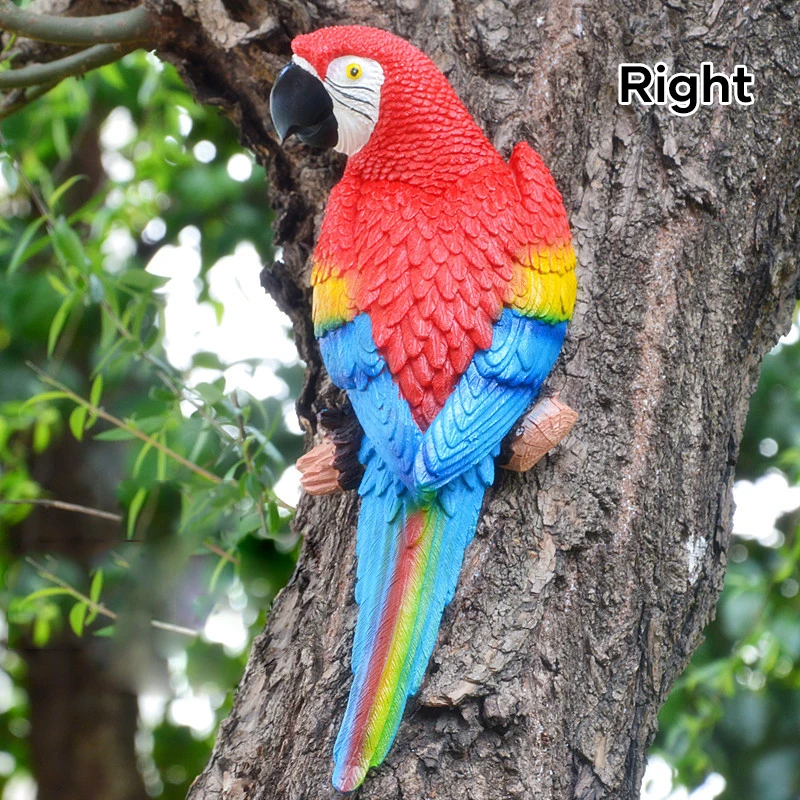 

12.2'' Hanging Parrots Statue Realistic Wall Mounted Resin Animal Sculptures for Hanging Parrots Statue fun TS2