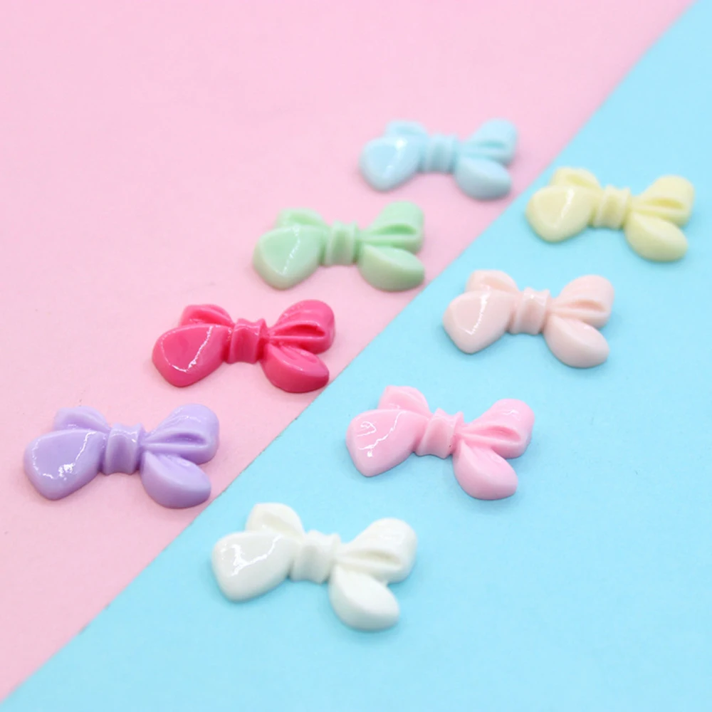 

5 PCS Cute Bow Resin Earrings Material Mobile Phone Case Decoration Slime Charm Accessories Kids Toy