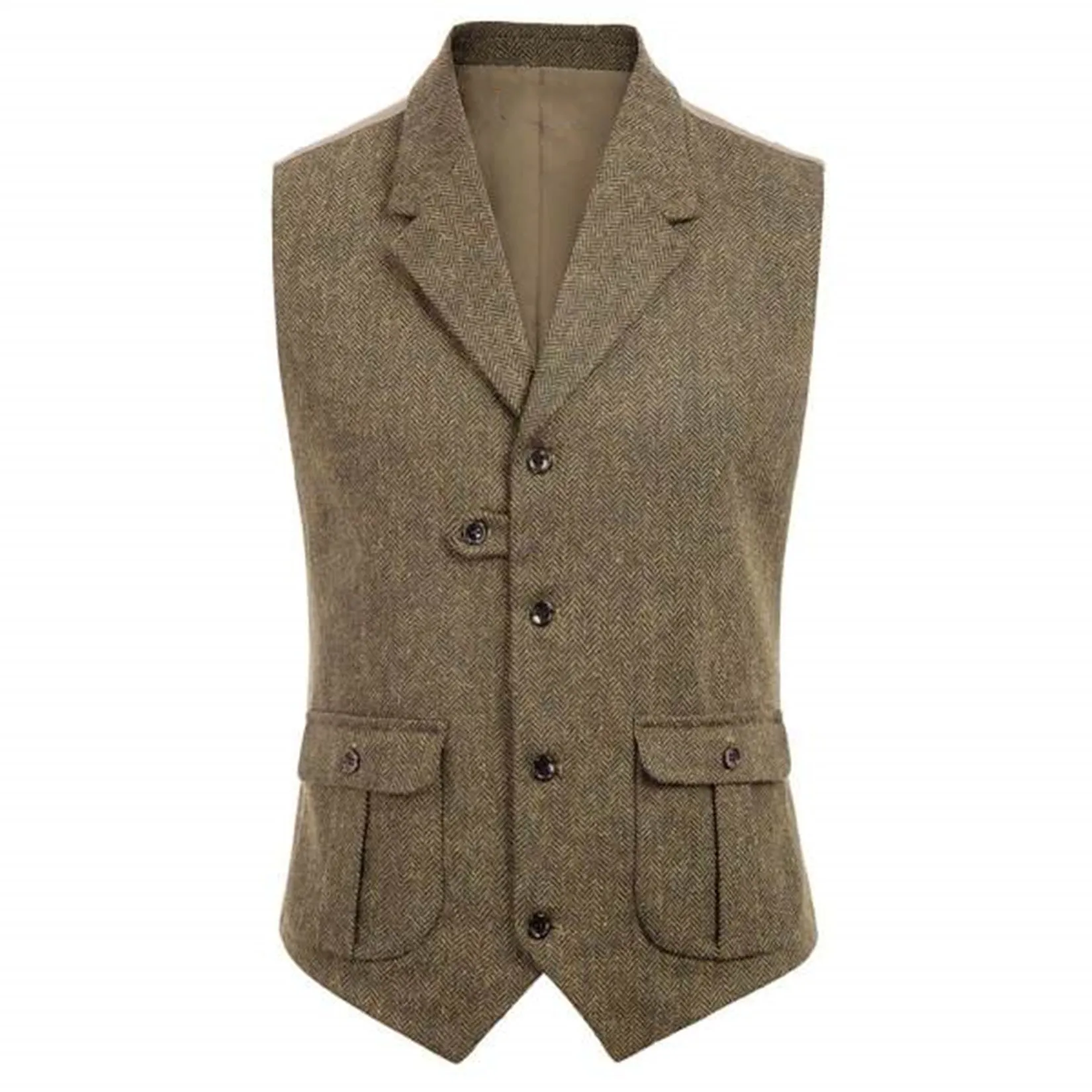 Мужской твидовый костюм с 5 пуговицами повседневный жилет в викторианском стиле