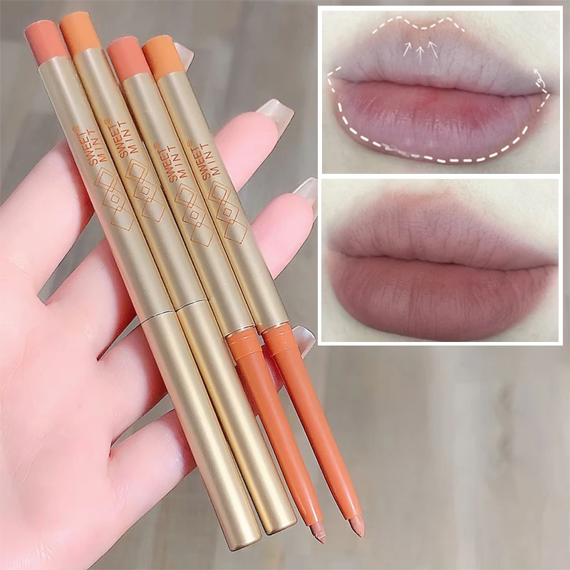 Pencil Waterproof Long Lasting Lip Gloss Light/dark Brown Contouring Lipstick Korean Makeup
