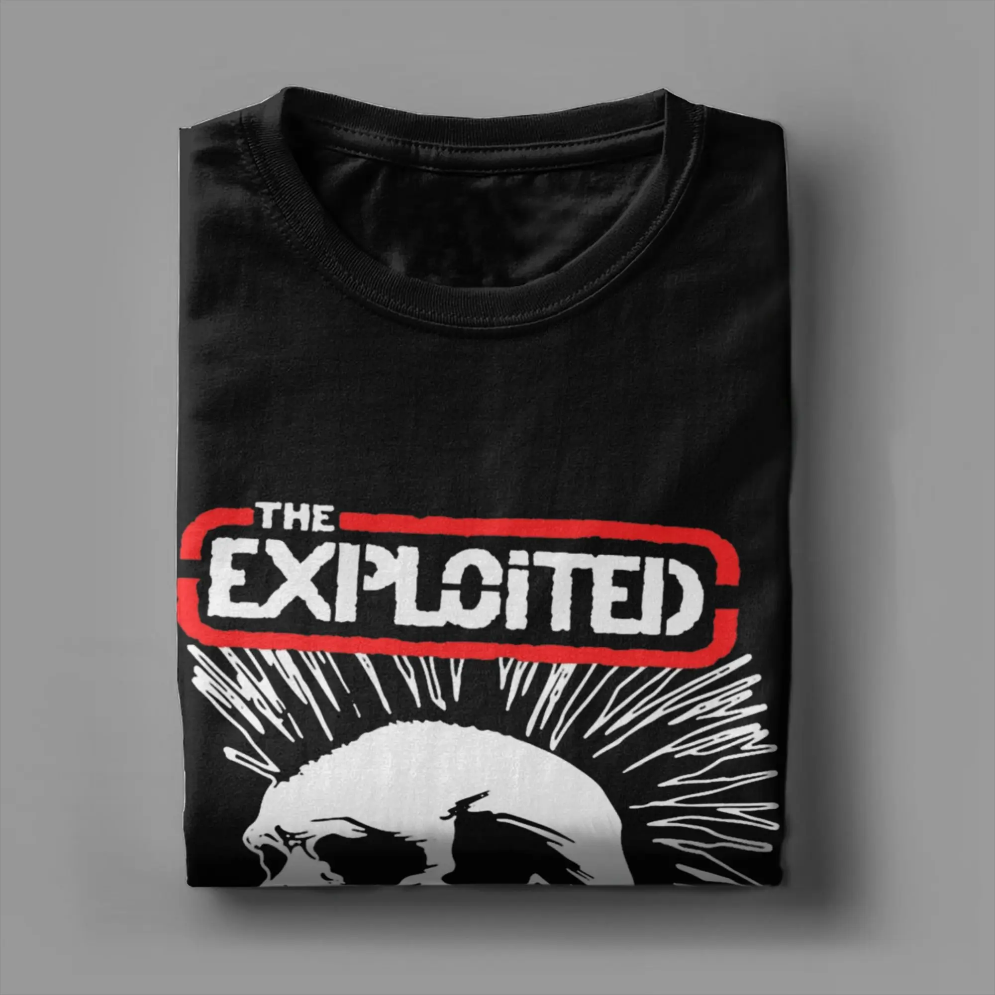 Фото Футболка Streetwear The Exploited, мужская хлопковая футболка с короткими рукавами и круглым вырезом, летняя одежда №3